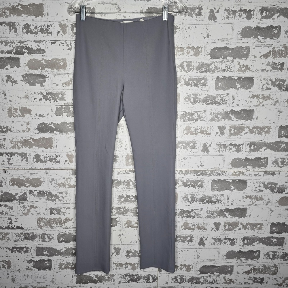 Vince Pants Womens Size M Gray Pinstuck Pleat Tailored Trouser Equestrian Ponte